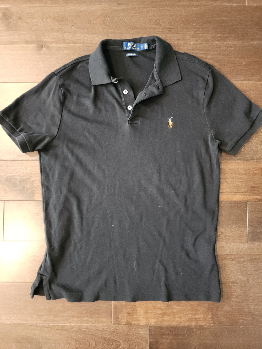 Ralph Lauren Black Polo Crewneck Top Size Medium Custom Slim Fit